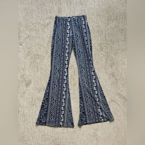 Patterned Flare Pants in Black and White